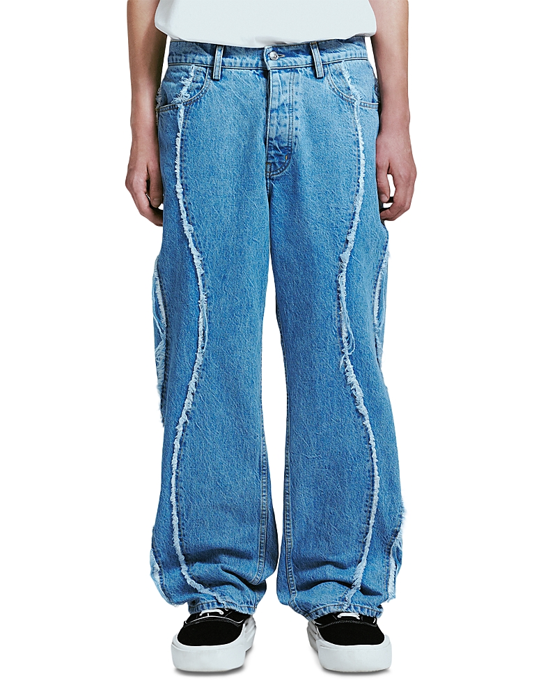 Nahmias Stone Wash Ollie Baggy Jeans in Light Indigo Denim