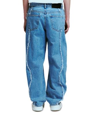Stone Wash Ollie Baggy Jeans in Light Indigo Denim