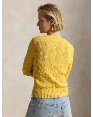 Cable Knit Cotton Crewneck Sweater