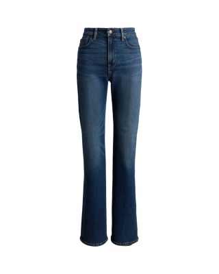 High Rise Straight Wide Leg Jeans in Blue