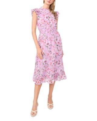 Flutter Sleeve Smocked Waist Dress