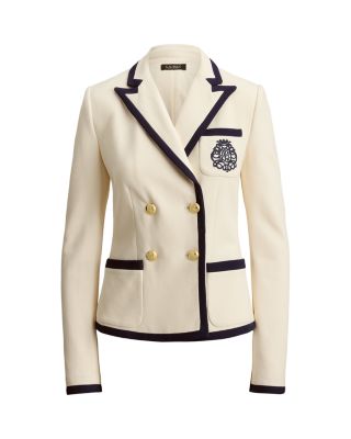 Two Tone Double Breasted Piqu&eacute; Blazer