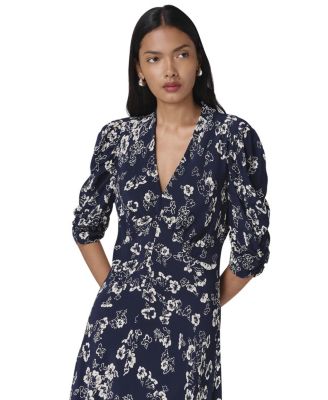 Mia Crepe Floral Midi Tea Dress