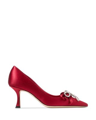 Women's Auria 70 Satin Crystal Bow Pumps