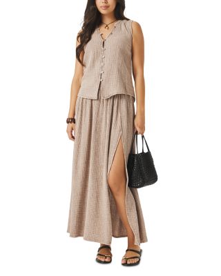 Ava Gauze Button Front Tank