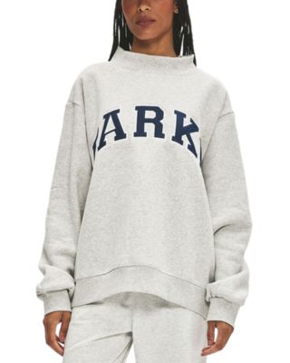 Parke Varsity Mock Neck Sweatshirt In Gray
