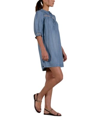 Elbow Sleeve Denim Dress