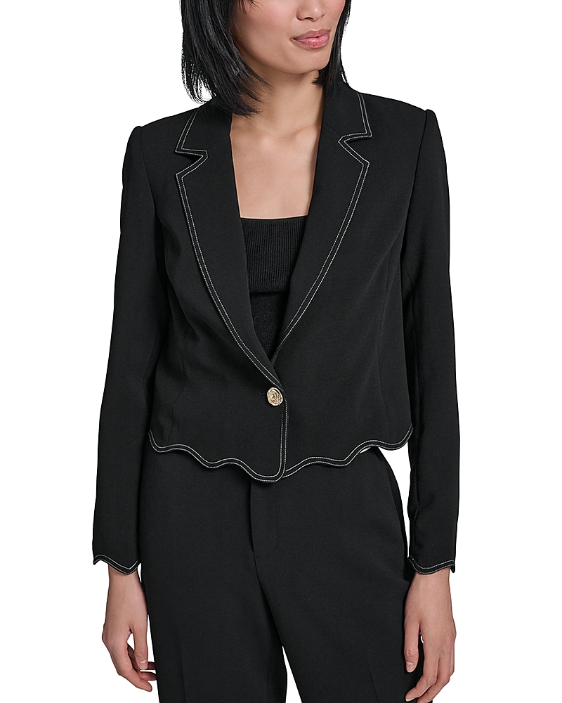 Karl Lagerfeld Paris Cropped Scalloped Jacket