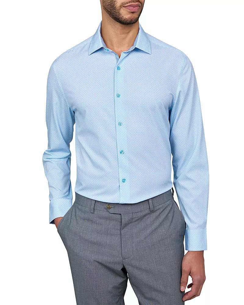 Wrk Slim Fit Flower Geo Performance Dress Shirt