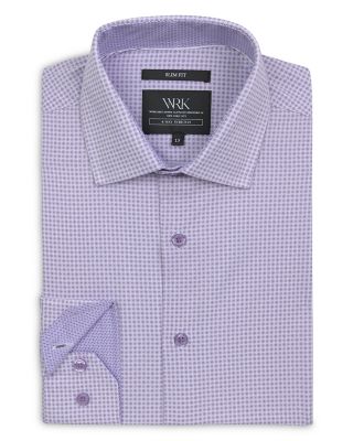 Slim Fit Flower Geo Performance Dress Shirt