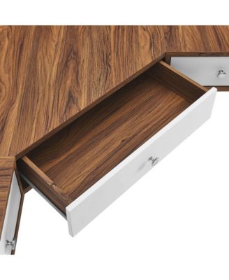 Transmit 47" Wall Mount Corner Walnut Office Desk