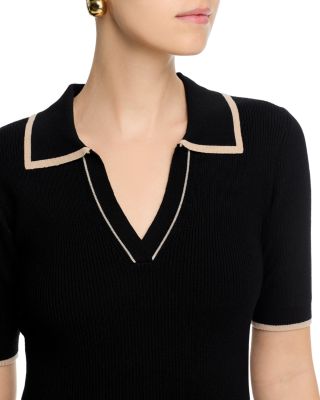 Short Sleeve Polo Collar Midi Dress