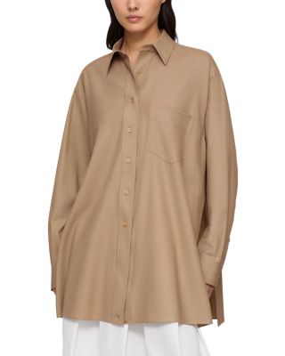 Long Sleeve Convertible Oversized Blouse