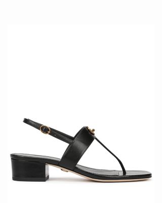 Women's Andie Leather Block Heel Thong Sandals