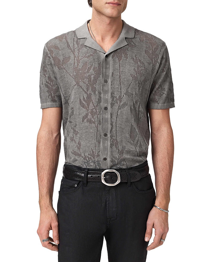 John Varvatos Miguel Camp Collar Floral Shirt