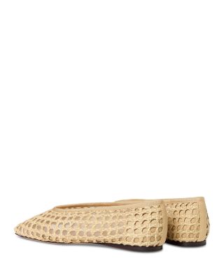 Women's Tan Woven Raffia Ballet Flats