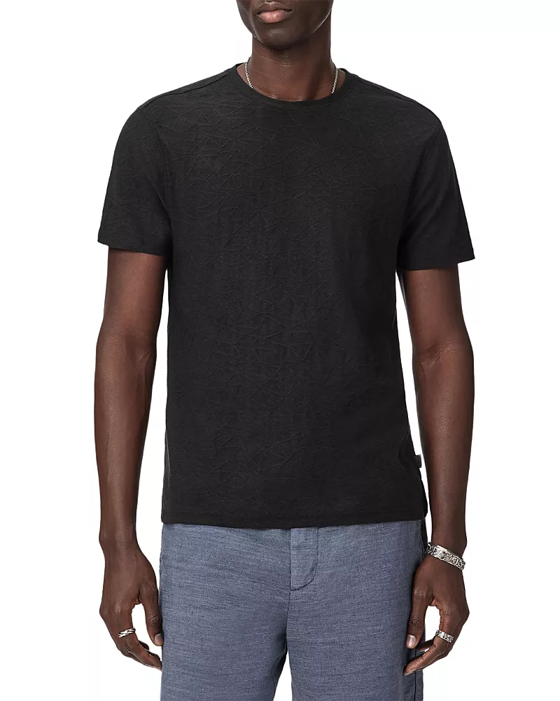 John Varvatos Rubin Crinkled Jacquard Short Sleeve Tee