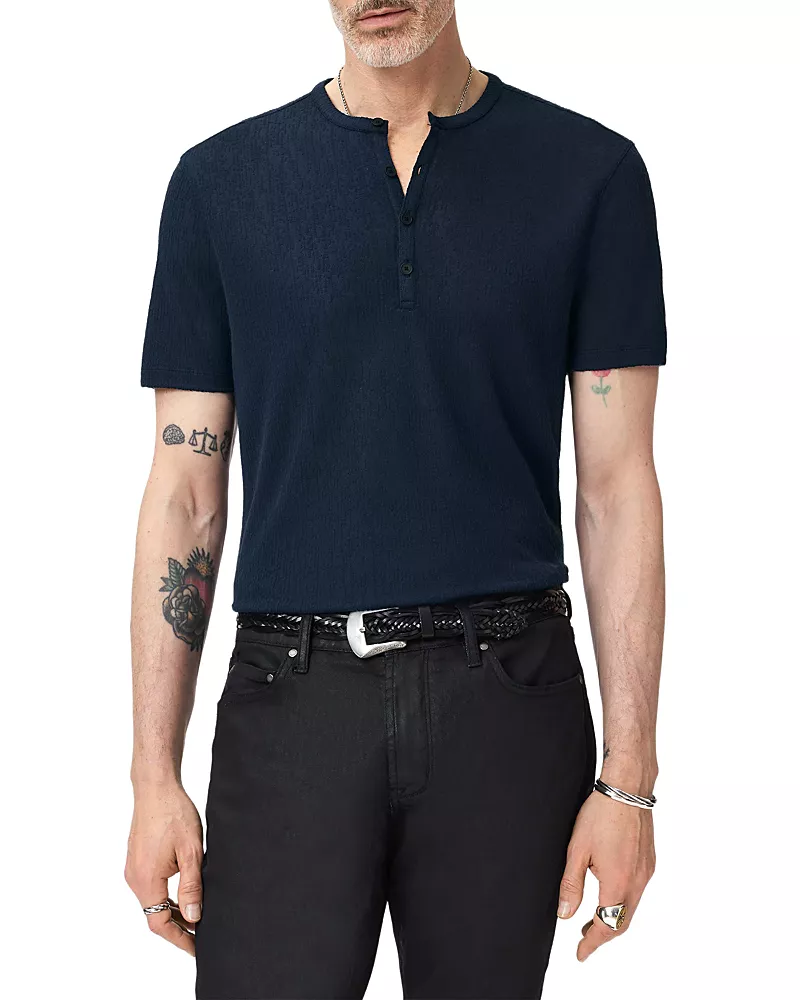 John Varvatos Egon Textured Henley T-Shirt