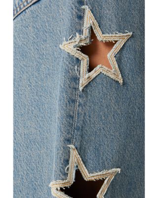Cutout Stars Jeans in Blue