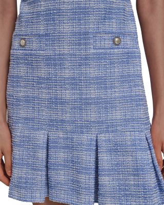 Short Sleeve Boucle Tweed A Line Dress