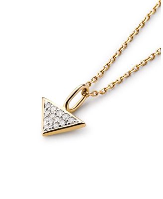 Solid Yellow Gold Lab-Grown Diamond Trillion Charm Necklace