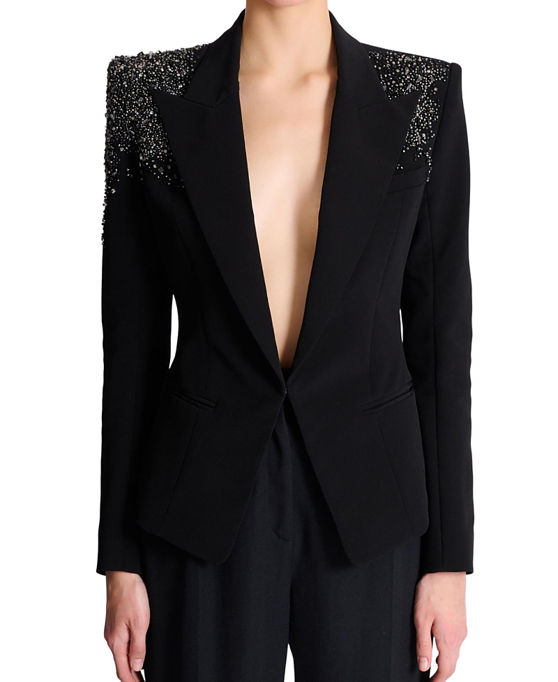 Balmain Crepe Jacket with "Amethyst" Embroidery
