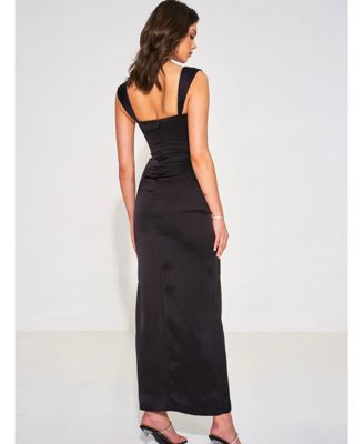  Freddie Lace Bustier Satin Slip Maxi Corset Dress