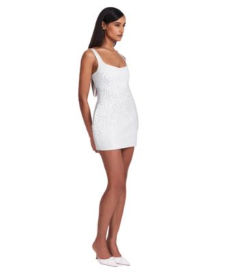  Tais Faux Pearl Beaded Cocoon Shape Mini Dress