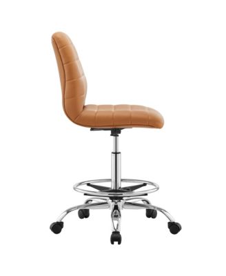 Ripple Armless Faux Leather Drafting Chair