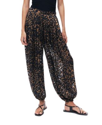  Printed Relaxed Balloon-Leg Pants