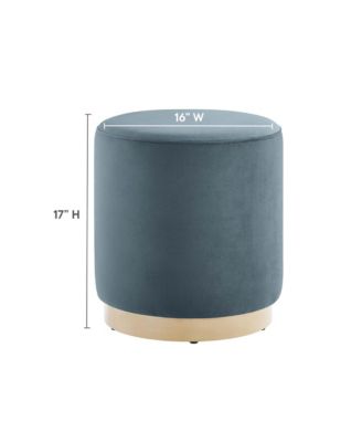 Tilden 16" Round Performance Velvet Upholstered Ottoman