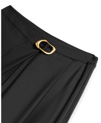  Asymmetric Buckle Detail Pants