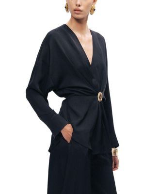  Draped Buckle-Detail Shirt