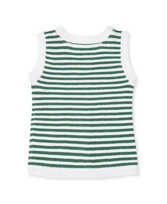 Girls' Organic Button Front Sweater Tank with Bows - Little Kid, Big Kid