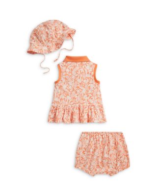 Girls' Mesh Polo Shirt, Bloomer & Hat Set - Baby