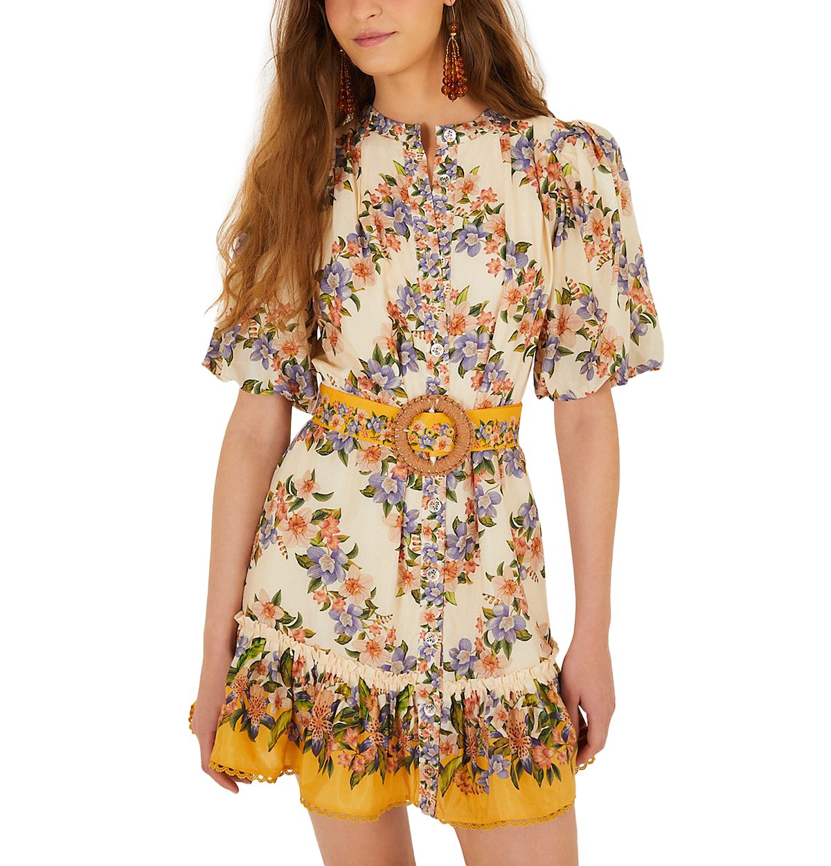 Farm Rio Hilo Stripes Sand Mini Dress