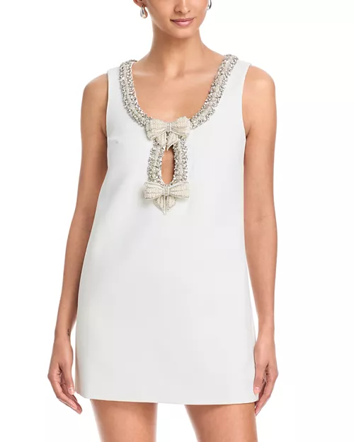 Crepe Bow Mini Dress