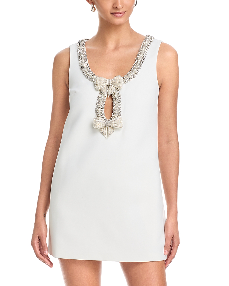 Self-Portrait Crepe Bow Mini Dress - Exclusive