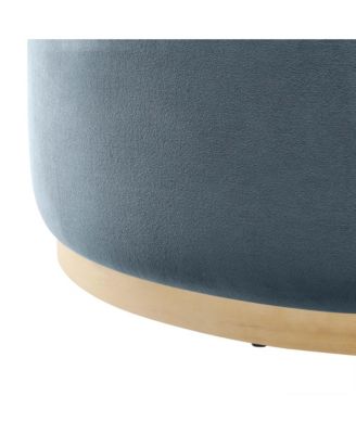 Tilden Large 38" Round Performance Velvet Upholstered Ottoman