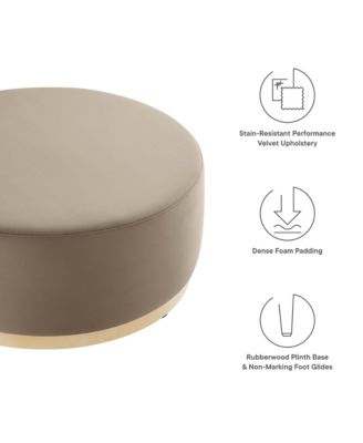 Tilden Large 38" Round Performance Velvet Upholstered Ottoman