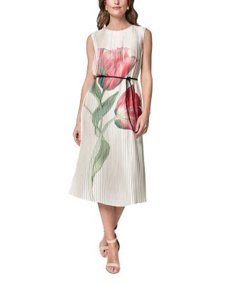 Pleated Floral Dress