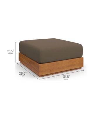 Tahoe Outdoor Patio Acacia Wood Ottoman