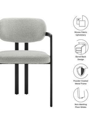 Elio Barrel Fabric and Metal Dining Chair