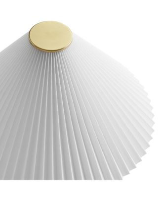 Cove Travertine Table Lamp With Pleated Shade