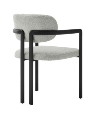 Elio Barrel Fabric and Metal Dining Chair