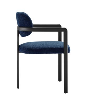 Elio Barrel Fabric and Metal Dining Chair