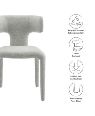 Stellan Curved Back Boucle Upholstered Dining Chair, Set of 2