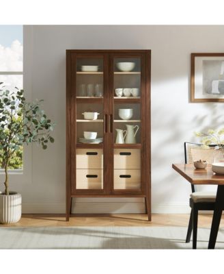 Nell 71" Glass Door Tall Display Storage Cabinet
