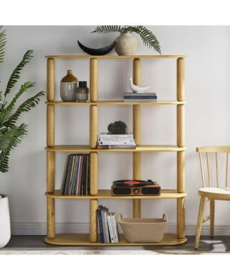 Arcus 4-Tier Oval Wood Bookshelf