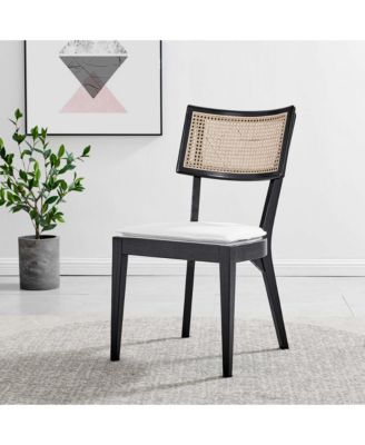 Caledonia Fabric Upholstered Wood Dining Chair, Set of 2